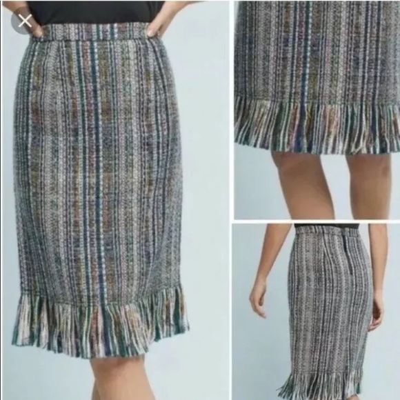 New sz 14 Anthropologie multicolor tweed skirt - Picture 2 of 10